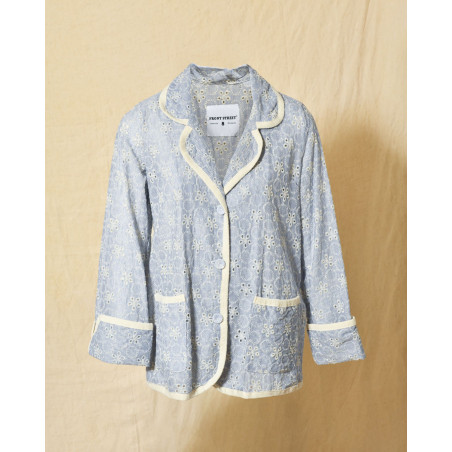 Veste à rayures et broderies fleuries Front Street