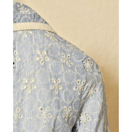 Veste à rayures et broderies fleuries Front Street