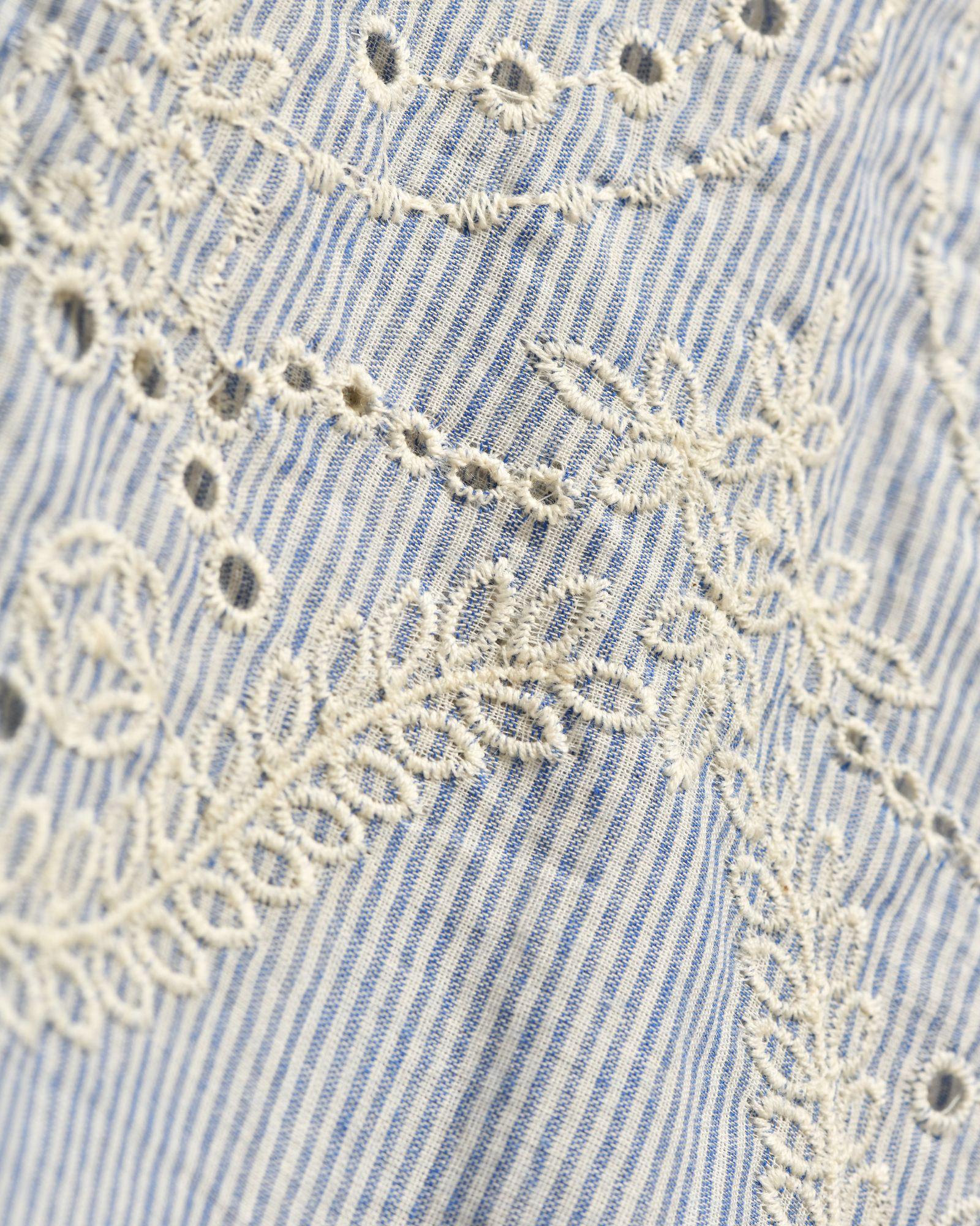 Pantalon à rayures et broderies fleuris Front Street