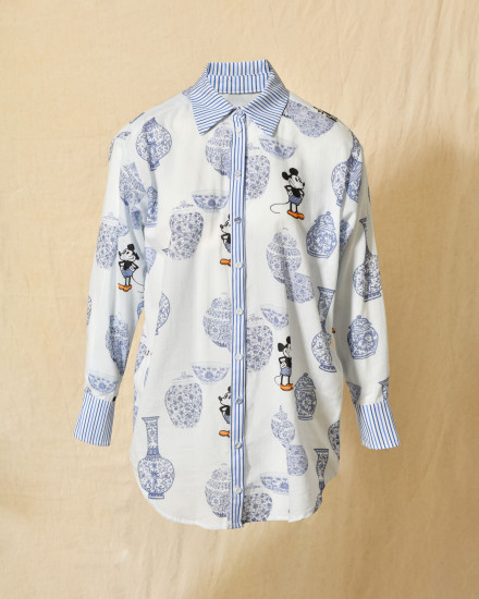 Chemise à imprimé bleu Mickey Front Street