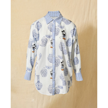 Chemise à imprimé bleu Mickey Front Street