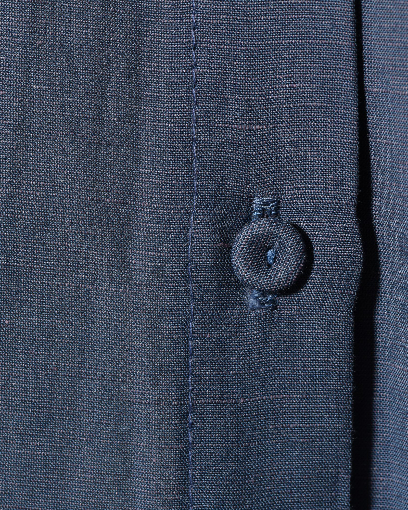 Chemise en lin bleu à broderies marguerite Front Street