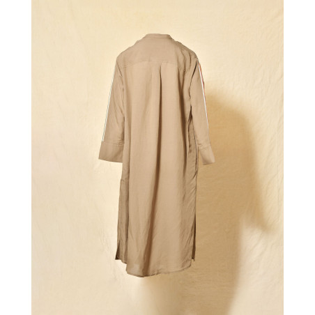 Robe longue taupe à col tunisien Front Street