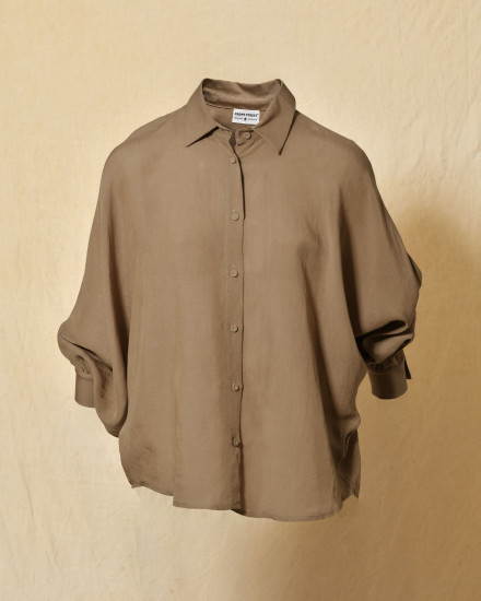Chemise en lin taupe oversize Front Street