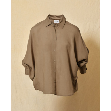 Chemise en lin taupe oversize Front Street
