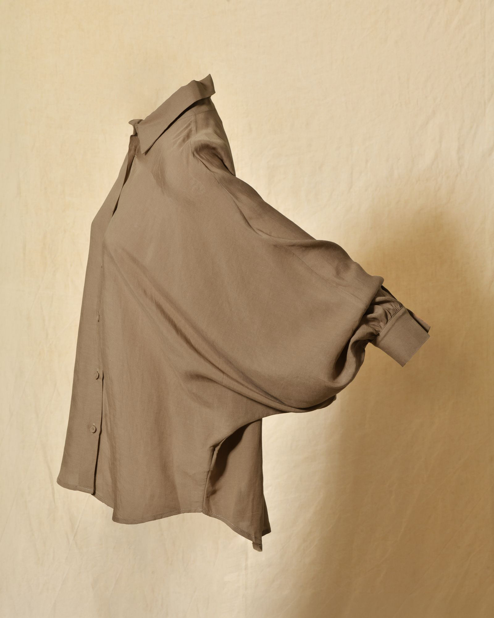 Chemise en lin taupe oversize Front Street