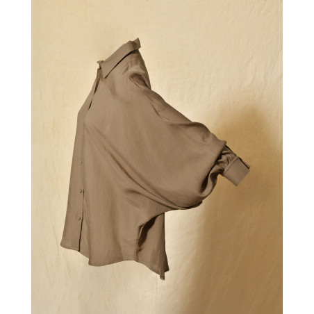 Chemise en lin taupe oversize Front Street