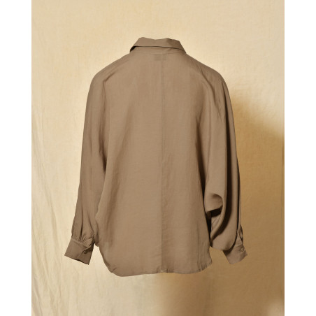 Chemise en lin taupe oversize Front Street