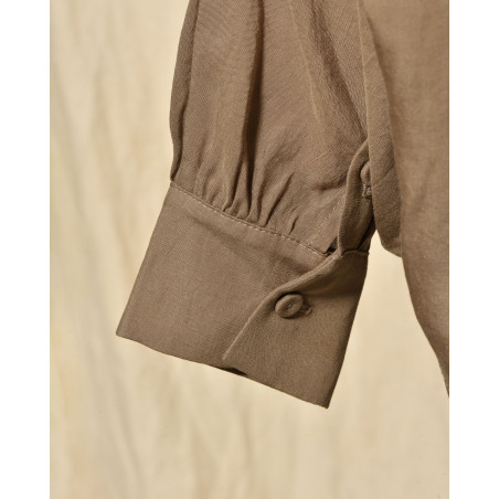 Chemise en lin taupe oversize Front Street