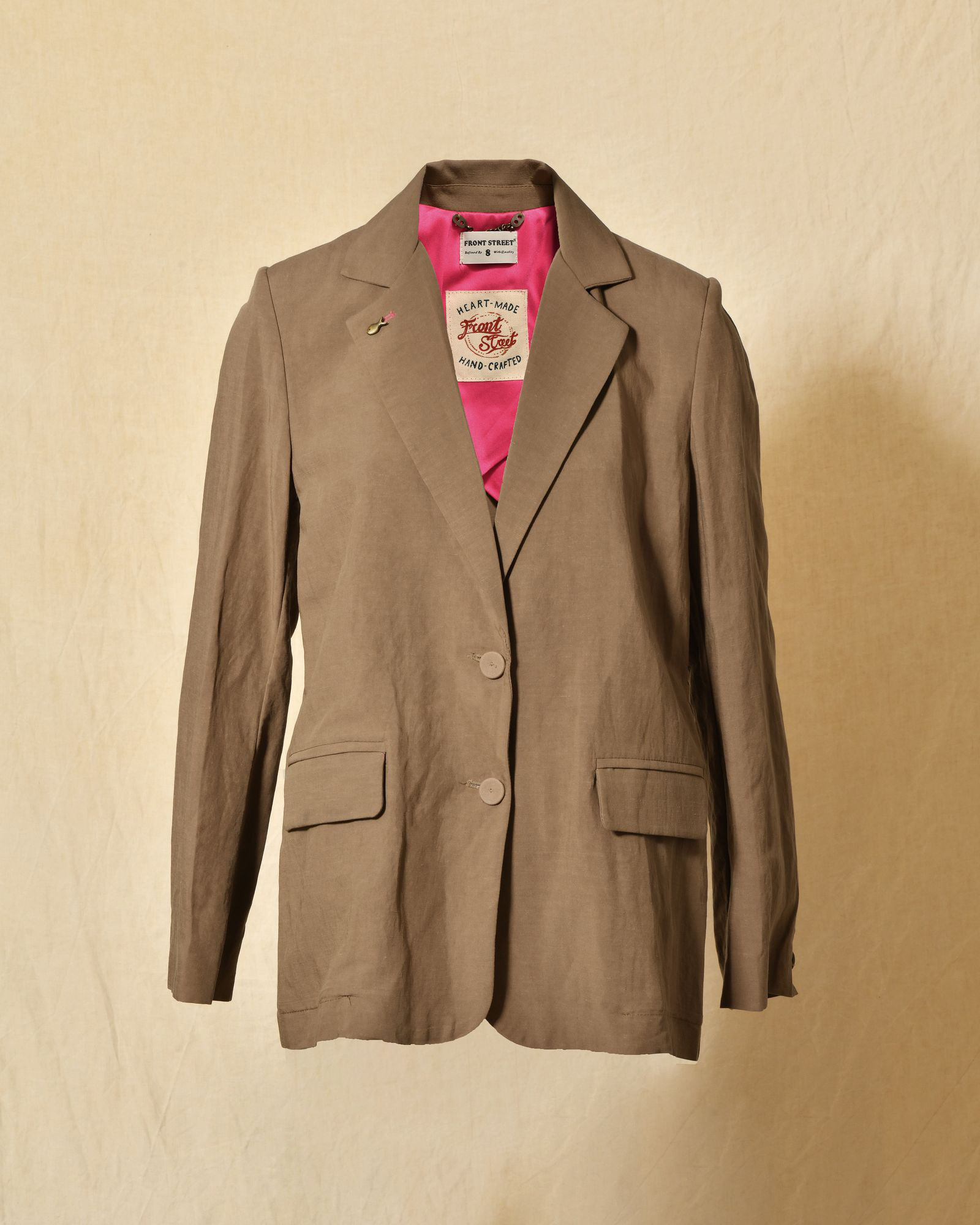 Veste blazer en lin taupe Front Street