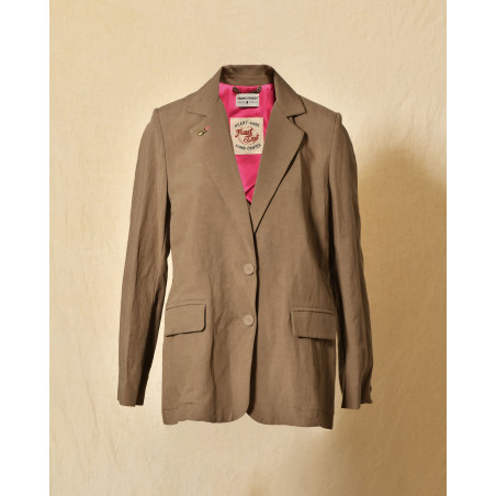 Veste blazer en lin taupe Front Street