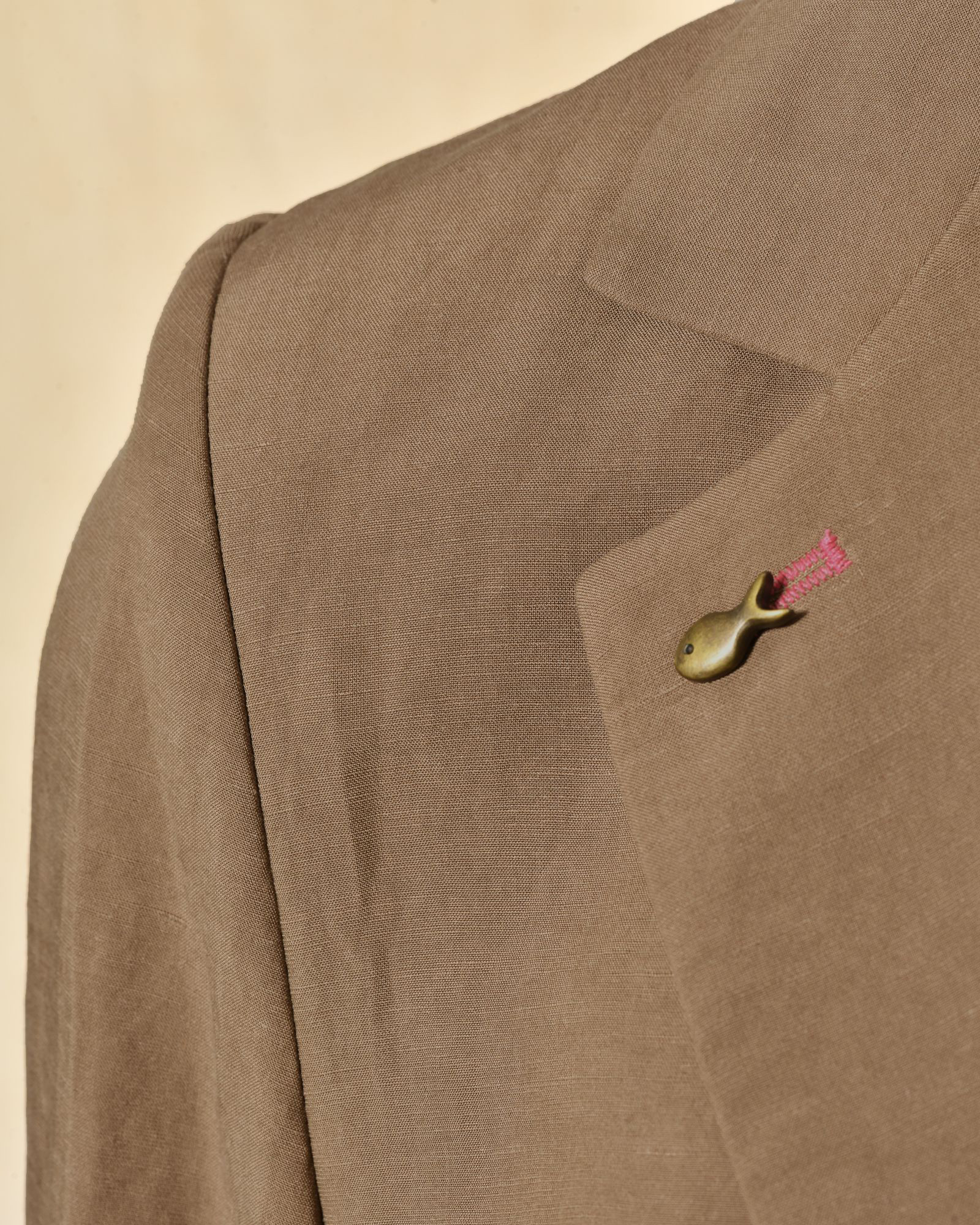 Veste blazer en lin taupe Front Street