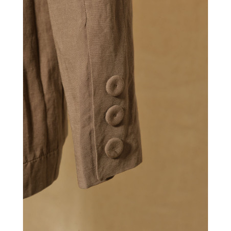 Veste blazer en lin taupe Front Street