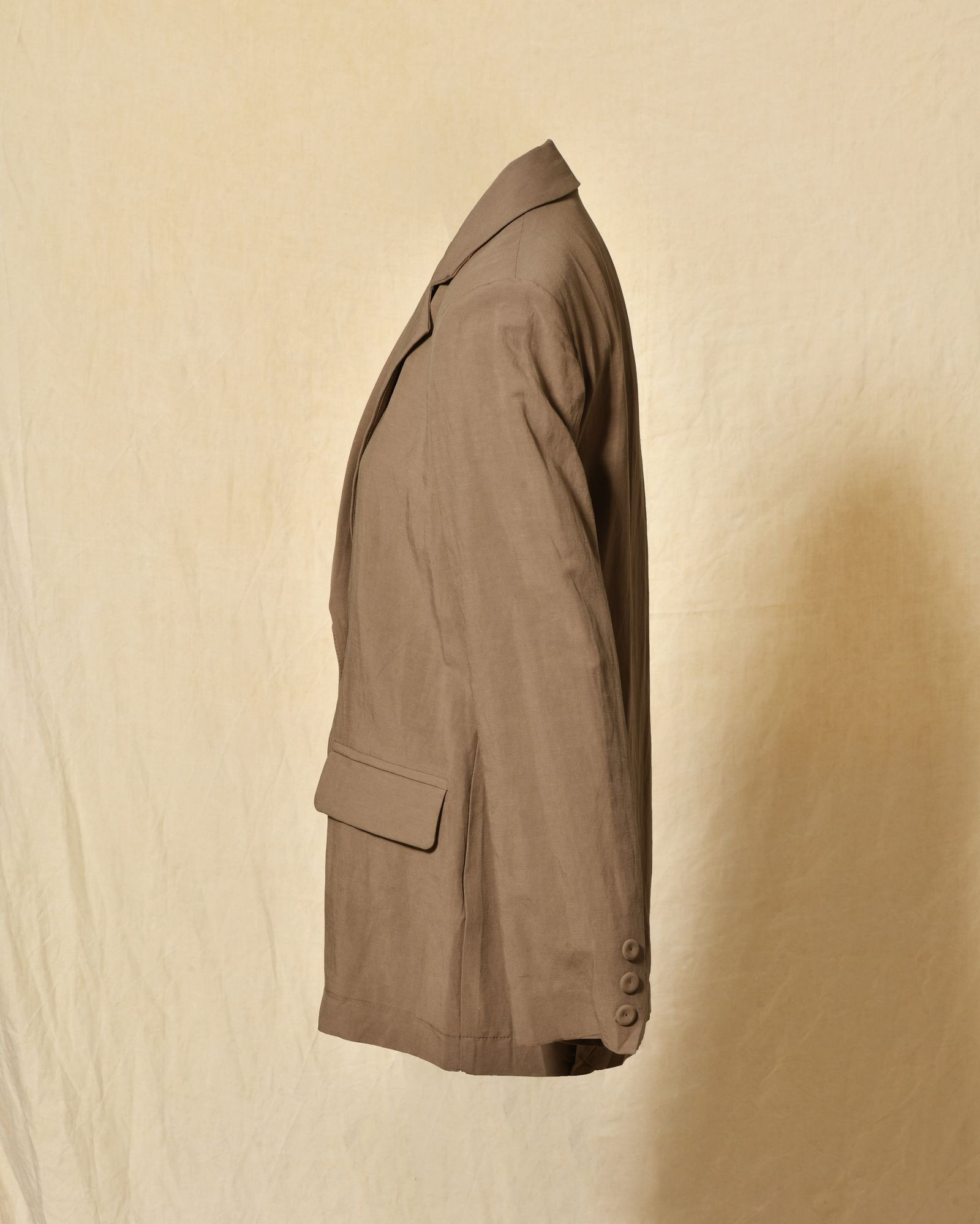Veste blazer en lin taupe Front Street