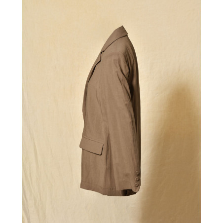 Veste blazer en lin taupe Front Street
