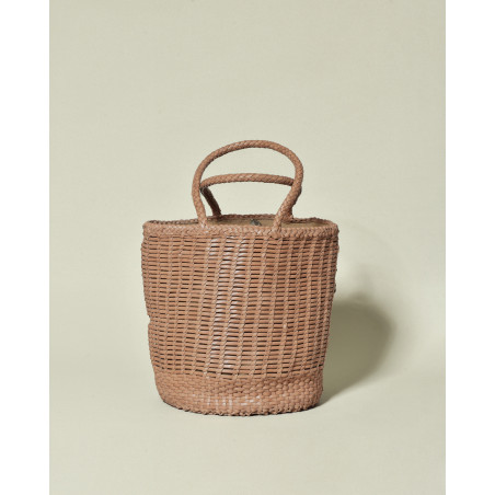 Sac cabas tressé camel Dragon Diffusion