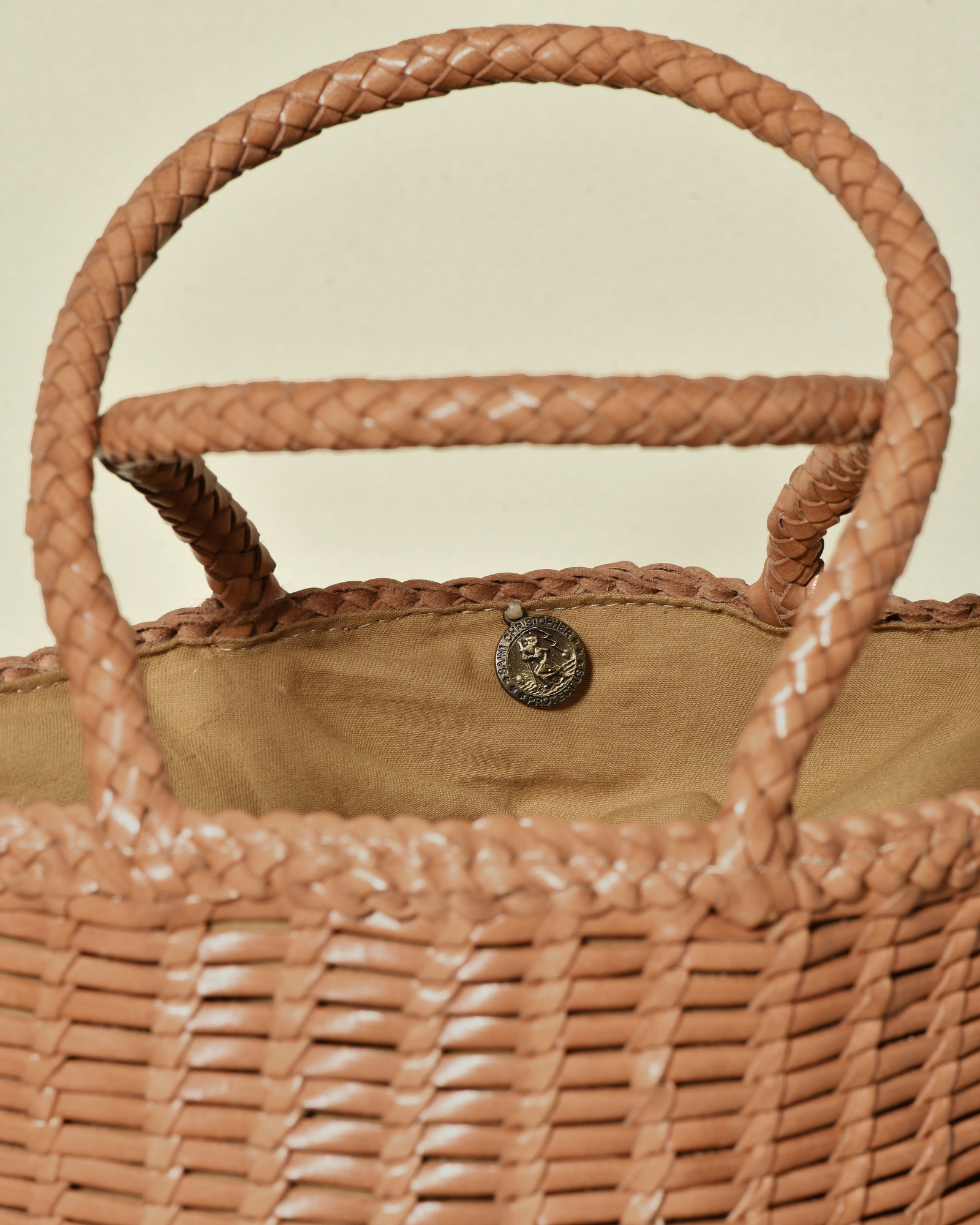 Sac cabas tressé camel Dragon Diffusion