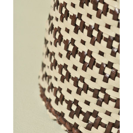 Panier tressé en cuir bicolore Dragon Diffusion