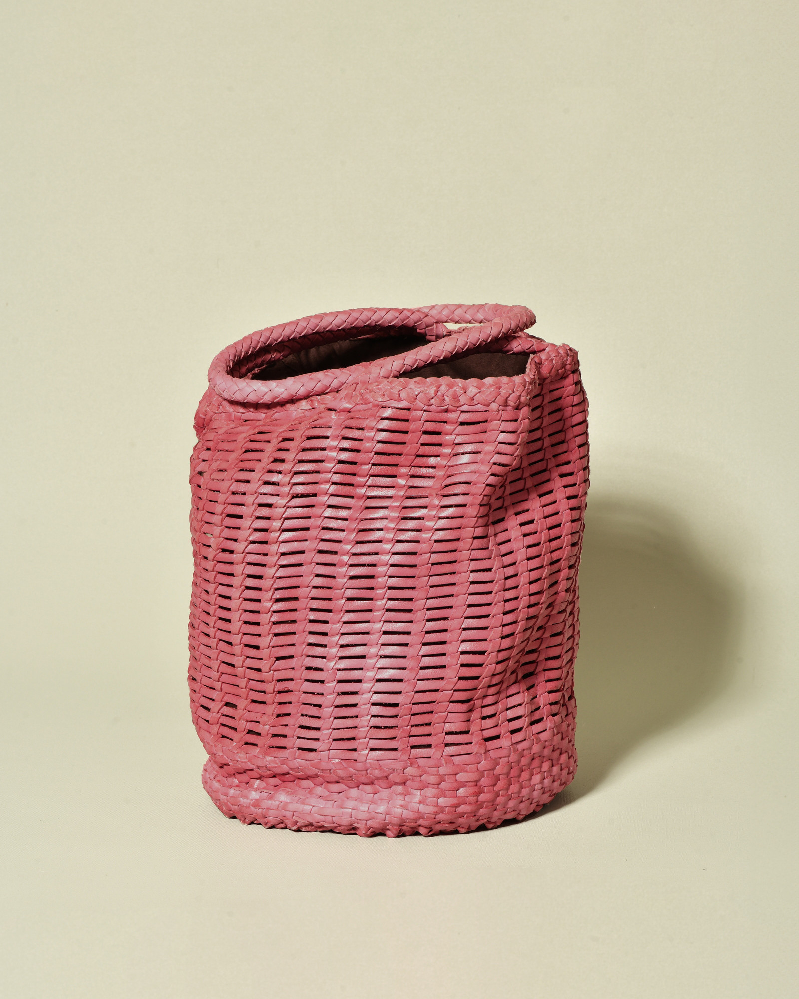 Sac cabas tressé rose Dragon Diffusion