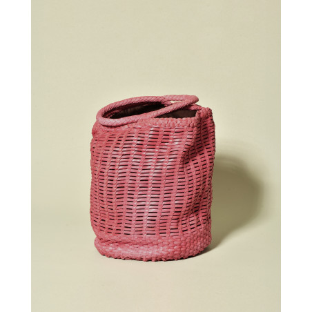 Sac cabas tressé rose Dragon Diffusion