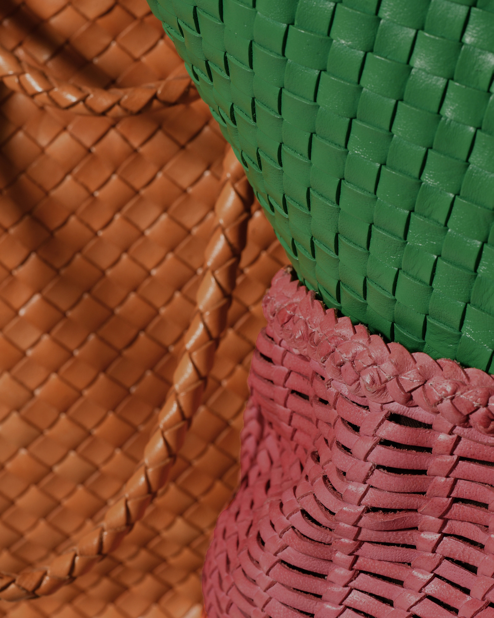 Sac cabas tressé orange Dragon Diffusion