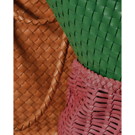 Sac cabas tressé orange Dragon Diffusion