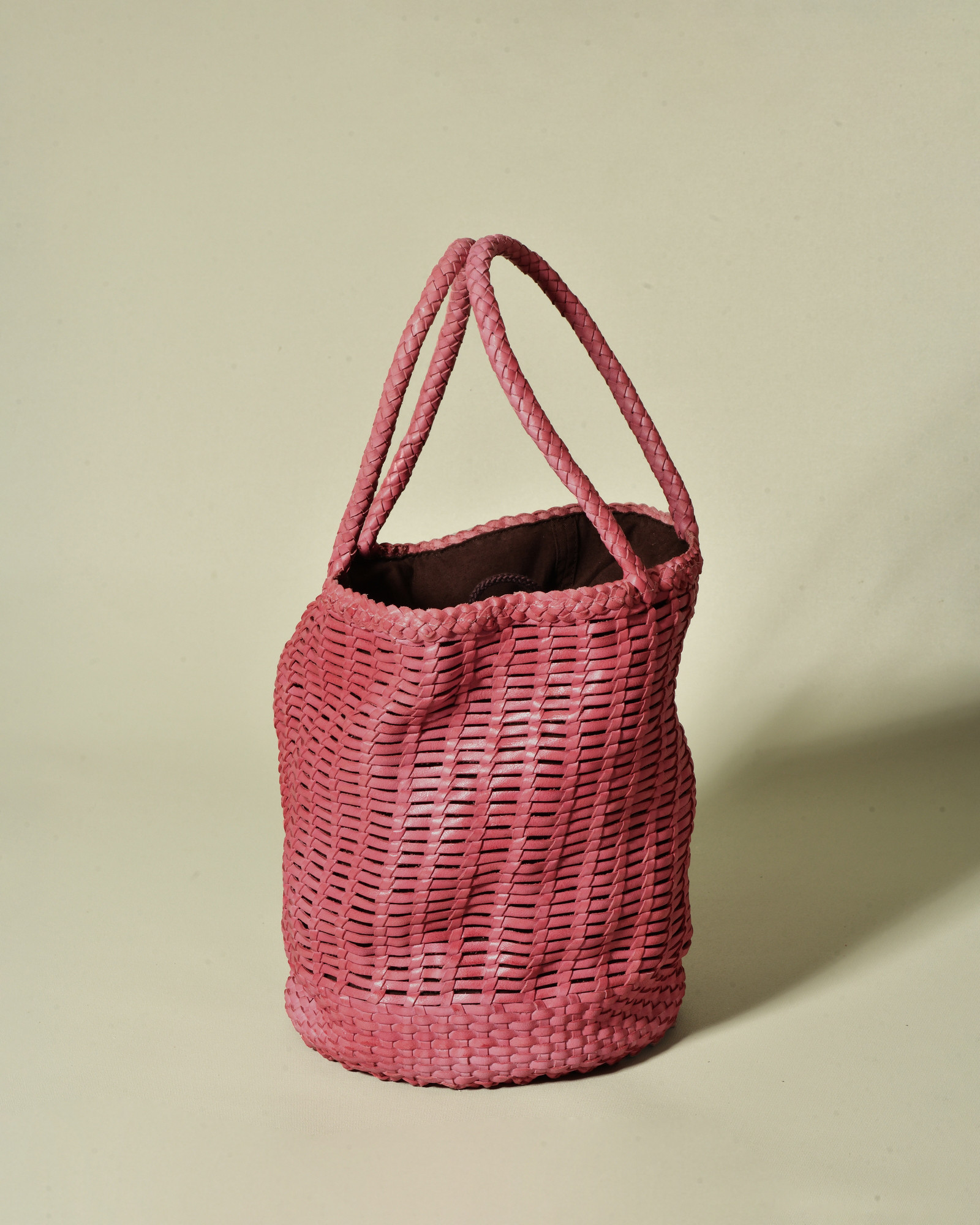 Sac cabas tressé rose Dragon Diffusion