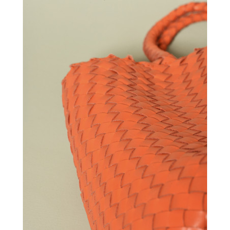 Sac cabas tressé orange foncé Dragon Diffusion