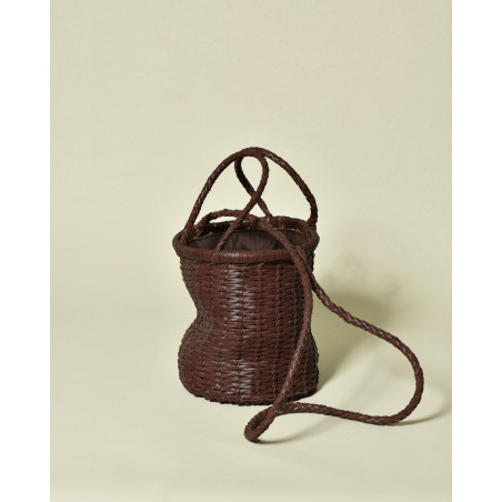 Sac sceau tressé bordeaux à bandoulière Dragon Diffusion
