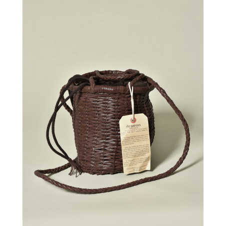 Sac sceau tressé bordeaux à bandoulière Dragon Diffusion