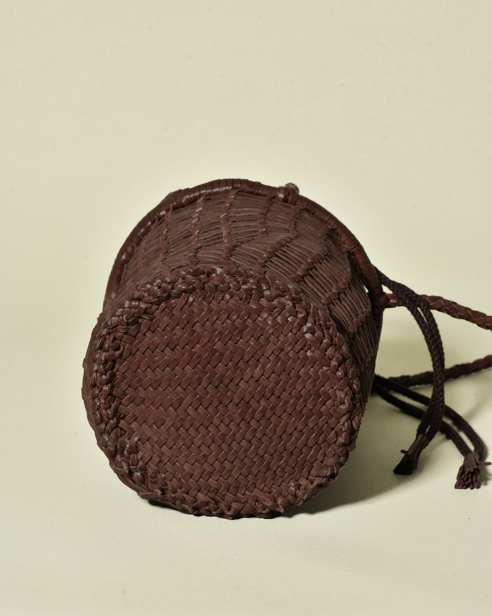 Sac sceau tressé bordeaux à bandoulière Dragon Diffusion