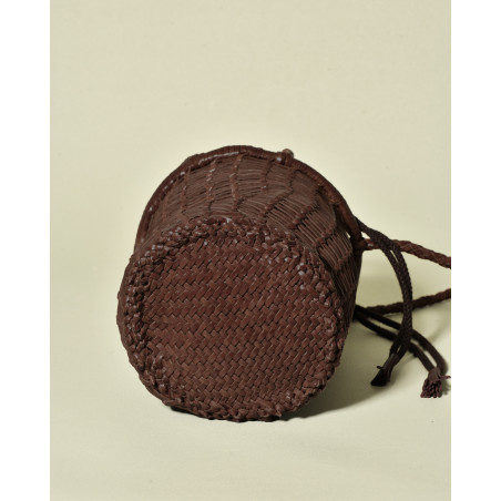 Sac sceau tressé bordeaux à bandoulière Dragon Diffusion