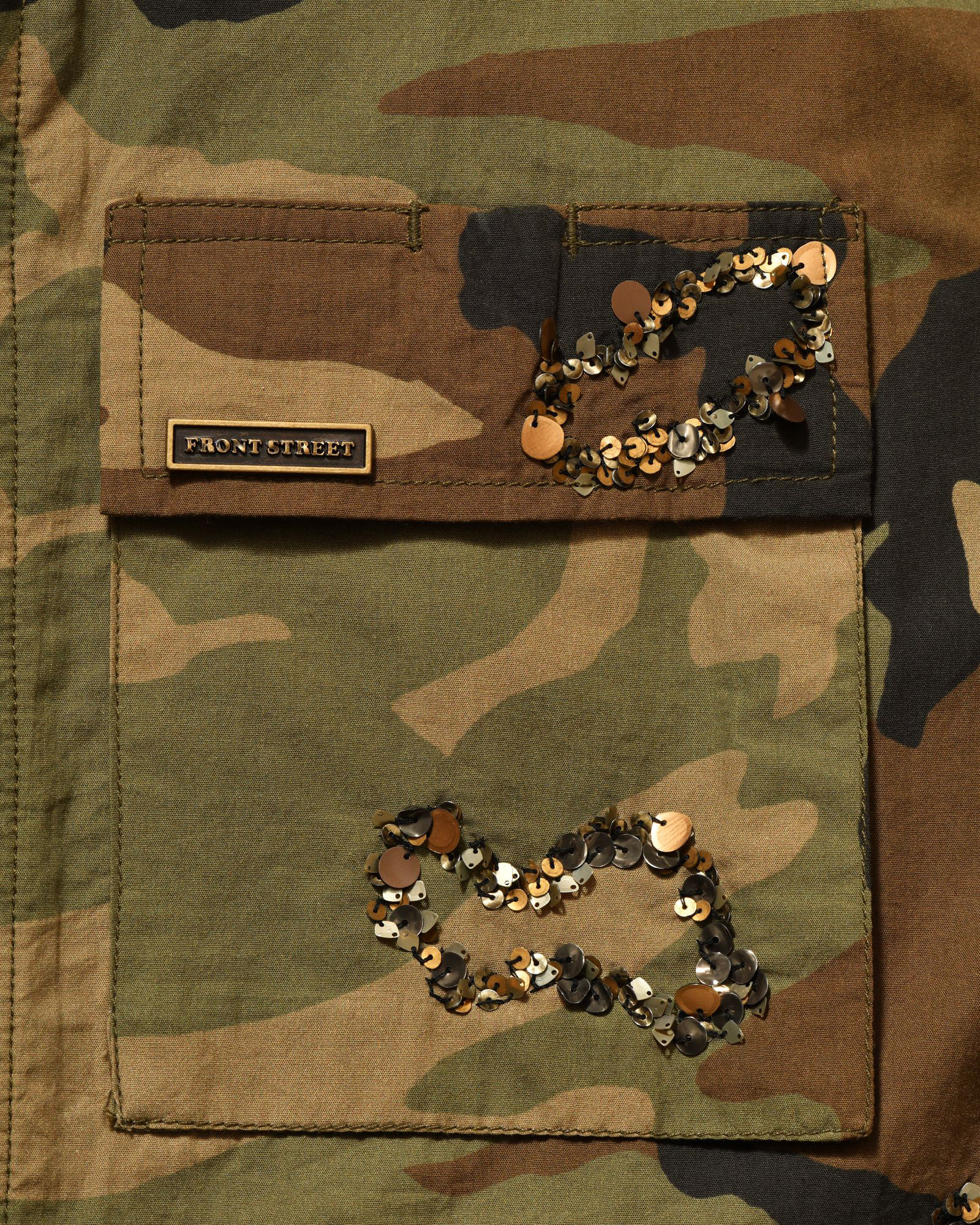 Veste légère militaire camouflage à sequins Front Street