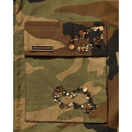 Veste légère militaire camouflage à sequins Front Street