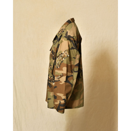 Veste légère militaire camouflage à sequins Front Street