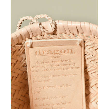 Pochette à bandoulière tressée rose Dragon Diffusion