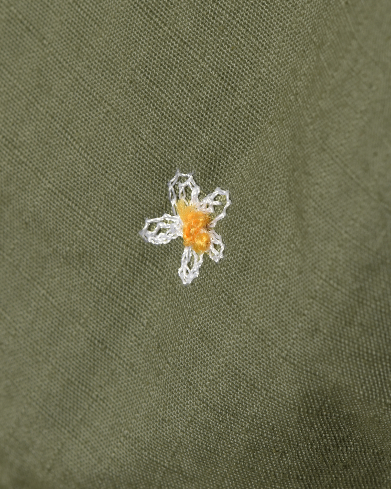 Jupe parachute kaki à broderies marguerite Front Street
