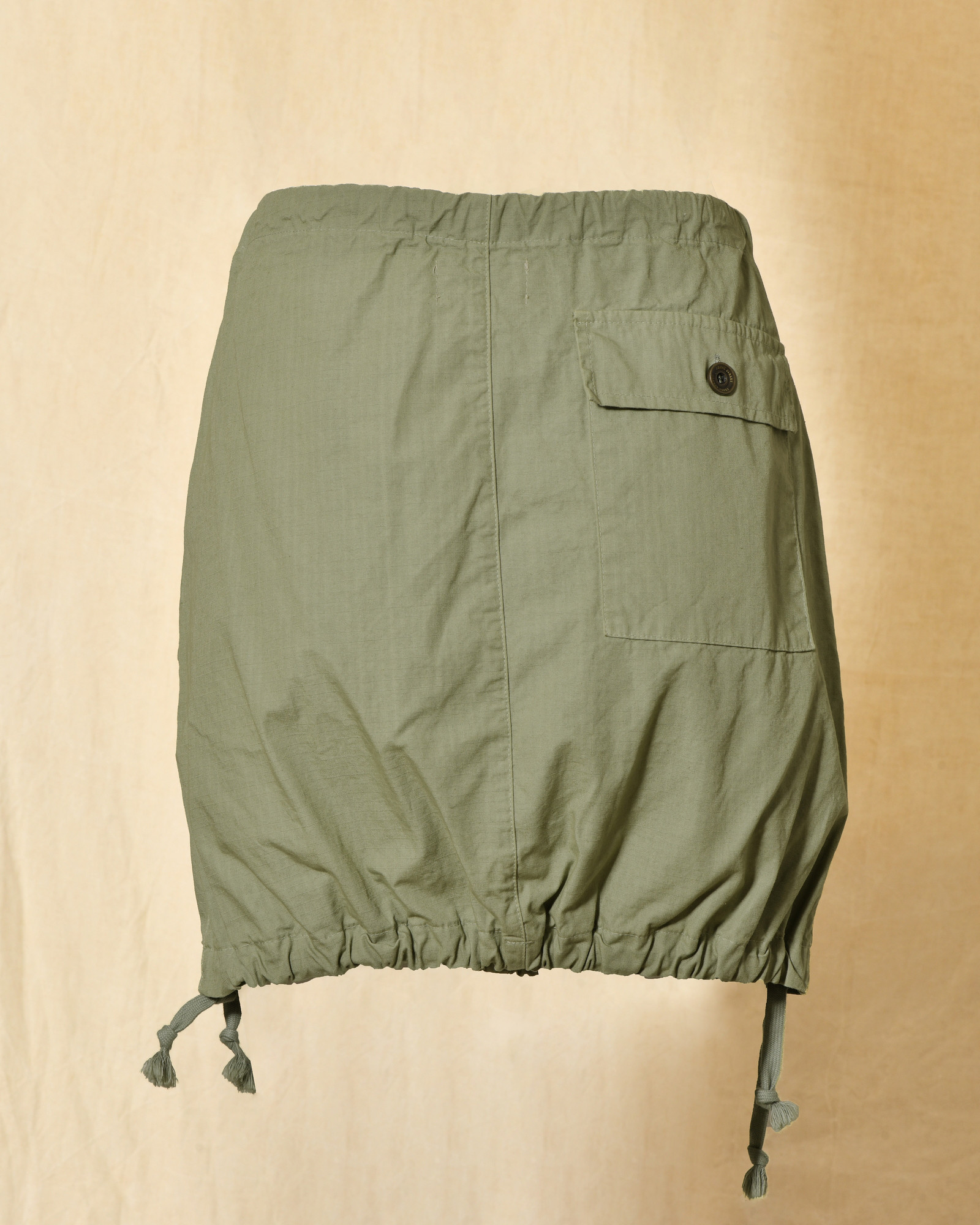 Jupe parachute kaki à broderies marguerite Front Street