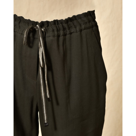 Pantalon jogging en lin kaki Lorena Antoniazzi