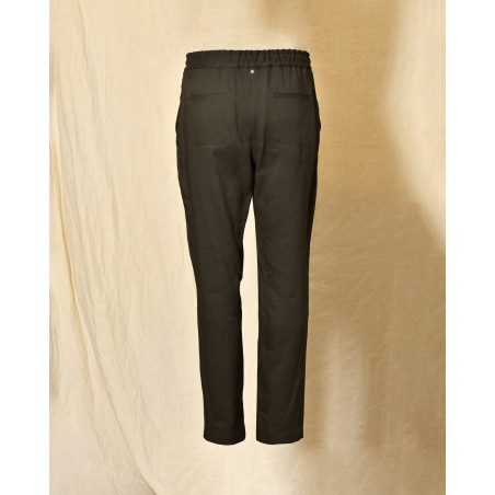 Pantalon jogging en lin kaki Lorena Antoniazzi