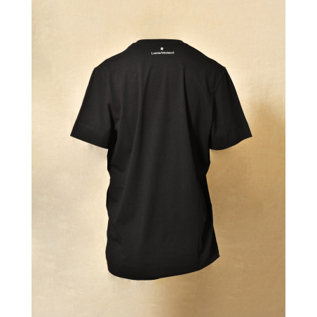 Tee-shirt en coton noir à cristaux Swarovski Lorena Antoniazzi