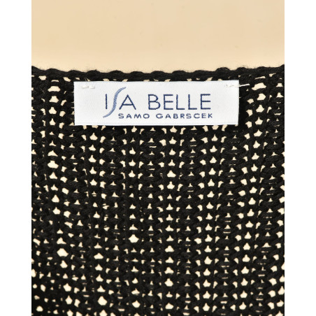 Gilet long maille ajourée noir Emma White