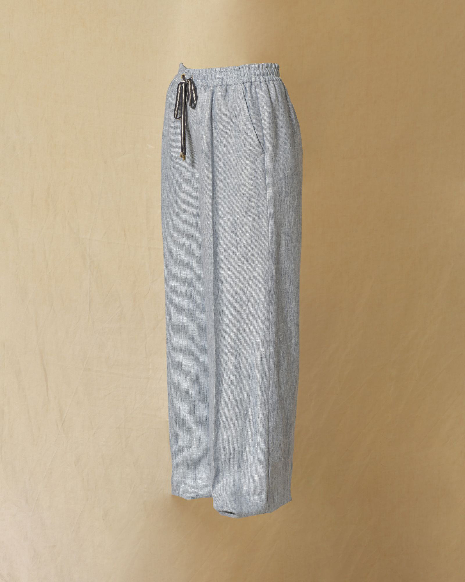 Pantalon en lin bleu Lorena Antoniazzi