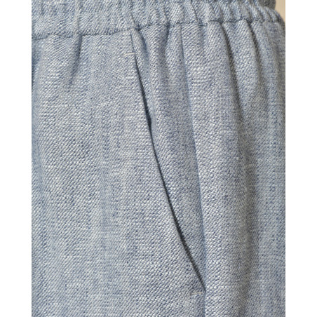 Pantalon en lin bleu Lorena Antoniazzi