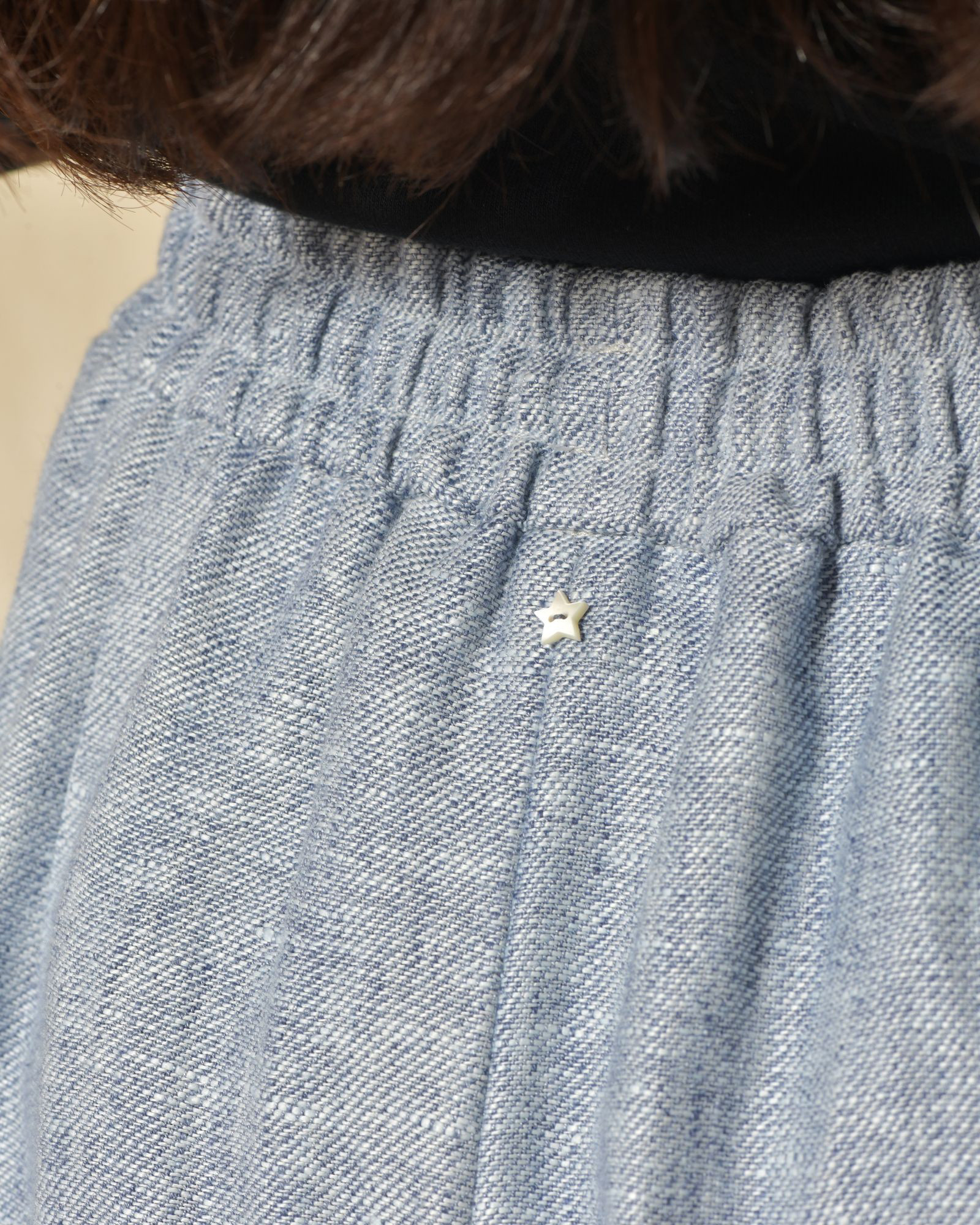 Pantalon en lin bleu Lorena Antoniazzi