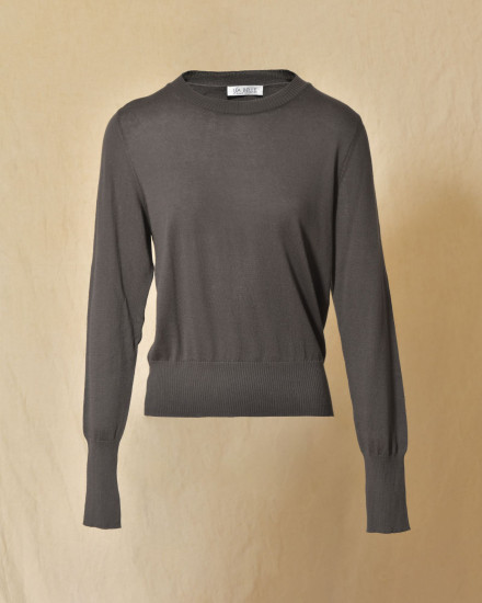 Pull fin en maille gris Emma White