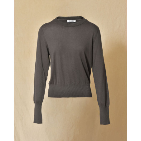 Pull fin en maille gris Emma White