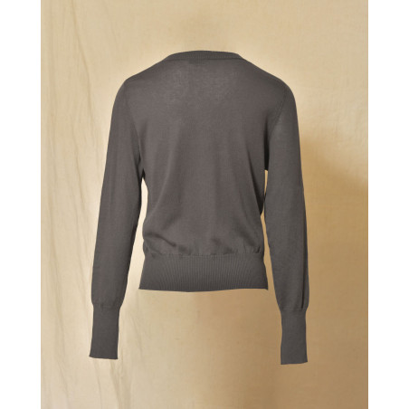 Pull fin en maille gris Emma White
