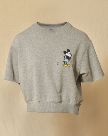 Sweat à manches courtes gris Mickey Front Street