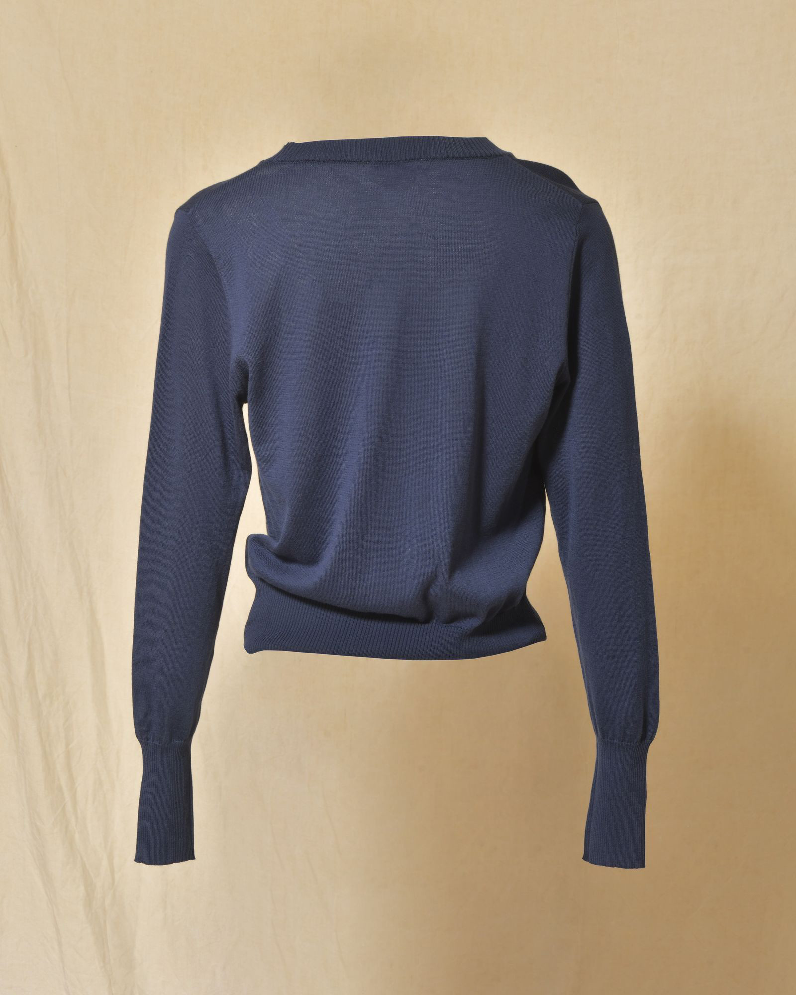 Pull fin en maille bleu marine Emma White